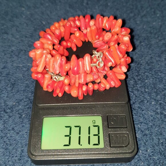 Bold Vintage Indian Genuine Red Coral & 925 Sterling Silver Pendant Necklace - Picture 11 of 16